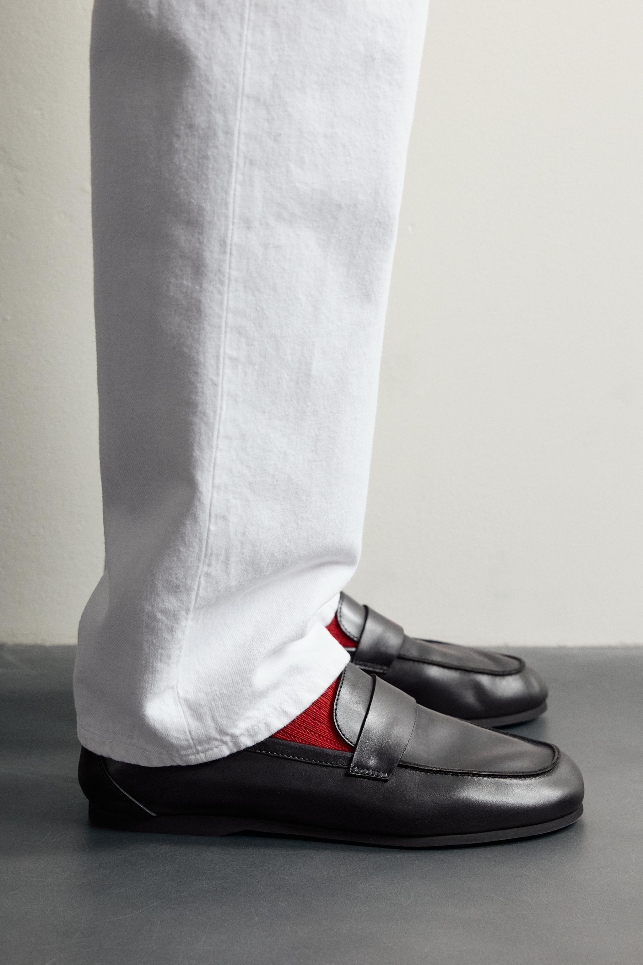 AARON LEVINE X ZARA LEATHER PENNY LOAFERS